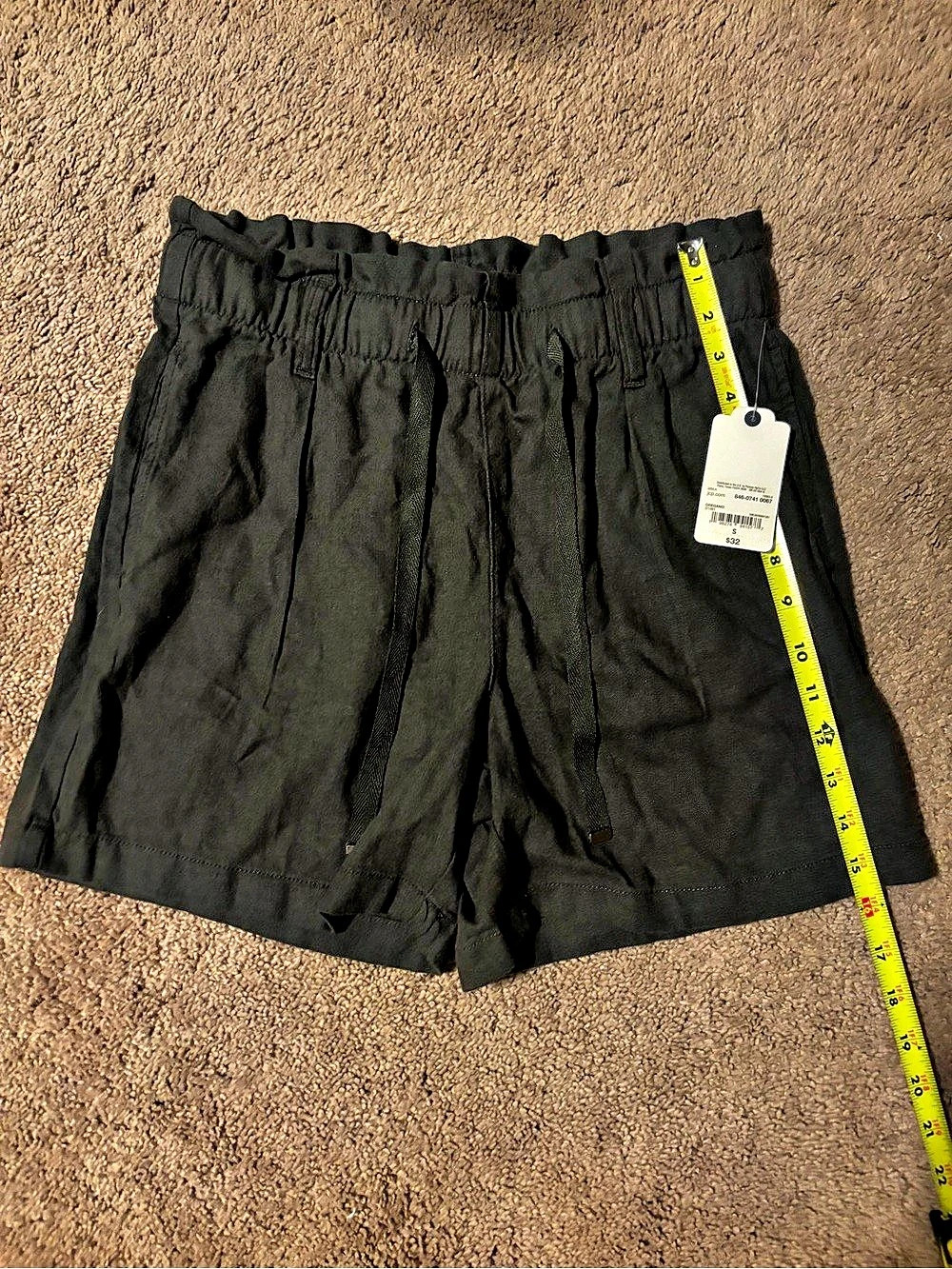 St. John's Bay dark green Paperbag Waist Shorts NWT
